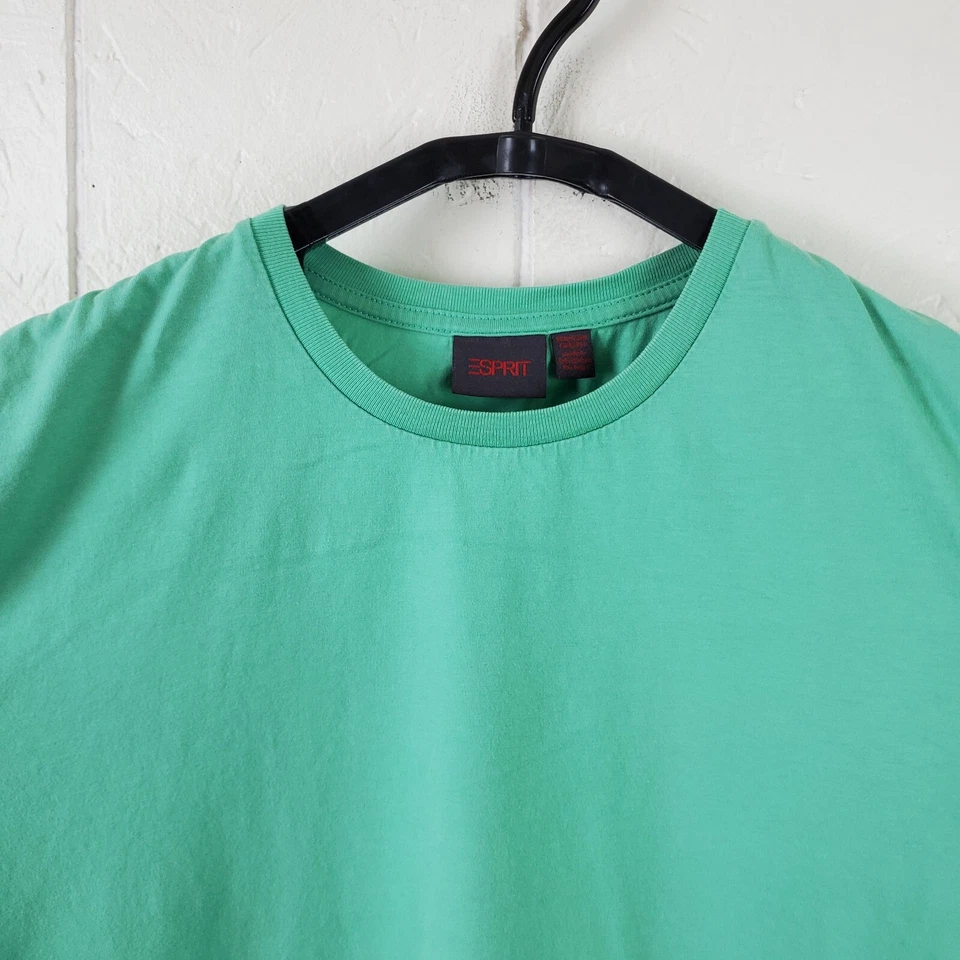 Esprit Shirt Mens Extra Large Green Crew Neck Short Sleeve Logo Stretch Pullover - Image 2 of 4