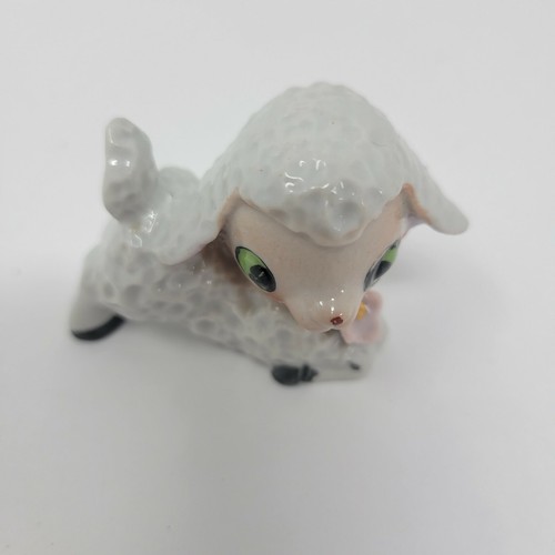 Arnart Lamm Glocke und Blumen Figur anthropomorph Japan d1 - Bild 1 von 5