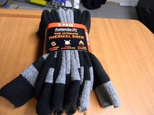 Avalanche Men Ultimate Thermal Crew Socks 6-12 Blk/Grey 3 Pairs Full Cushioning