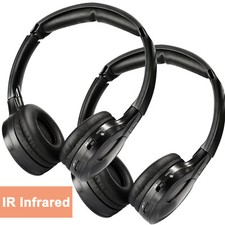 2 Wireless Infrared IR Headphone 2 Channel Stereo Headsets F/Car DVD Player U9D6