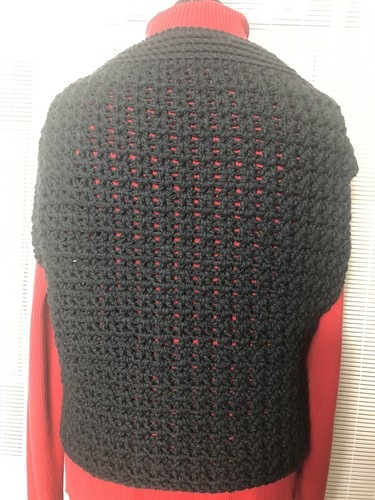 Women’s Handmade Crocheted Vest “Willow Wrap” Black M/L (38”) Washable NEW GIFT - Picture 2 of 3