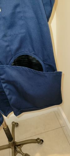 BOB B ALLEN XXXL NAVY CTN-POLY-LEATHER & MESH SHOOTING VEST w POCKETS-ZIP FRONT - Picture 7 of 21