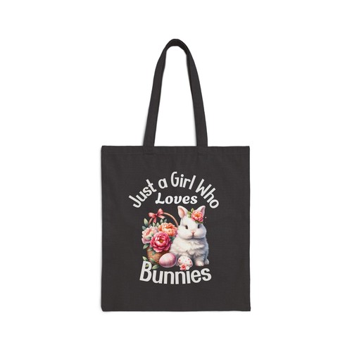 Just a Girl Who Loves Bunnies Tote Bag Easter Gift Cute Bunny Bag Spring Purse - Picture 2 of 5
