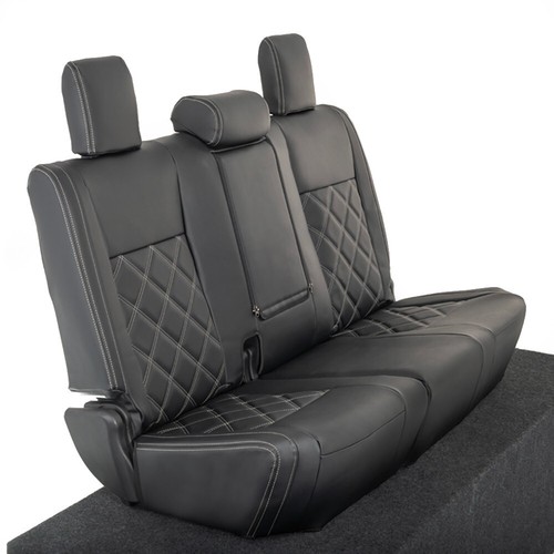 TOYOTA HILUX INVINCIBLE REAR SEAT COVERS LEATHERETTE (2016 ONWARDS) BLACK 947 - Bild 9 von 24