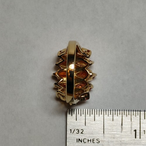 Vintage UTC Citrin Topas Marquise-Schliff vergoldet Sterlingsilber Ringgröße 8 - Bild 11 von 12