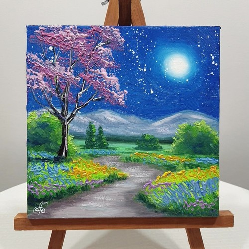 Arte de pared original pintura al óleo paisaje decoración del hogar regalo primavera artista ucraniano - Imagen 8 de 23