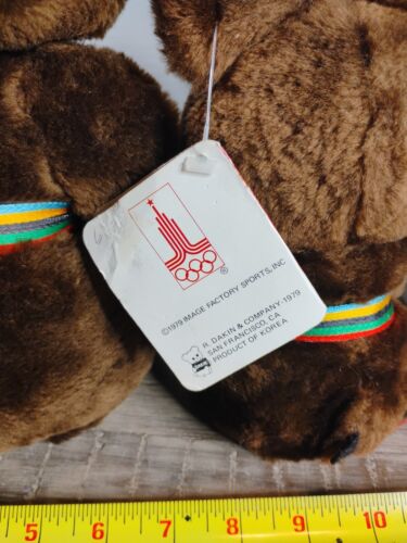 Olympische Teddybären 1980 Vintage Dakin Mischa Maskottchen alle 3 Plüsch Moscow Games - Bild 12 von 17