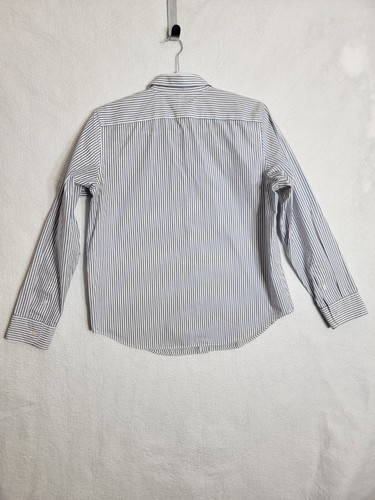 Lauren Ralph Lauren Top Women's Large Blue Stripe Non Iron Button Up Dress Shirt - Picture 7 of 10