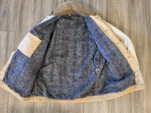 VINTAGE 70s Carhartt Jacket Mens SMALL Chore Coat Distressed Thrashed Old Logo - Bild 9 von 18