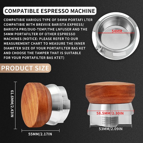 Coffee Tamper Distributor Leveler Tool For 54mm Portafilter For Breville Infuser - Picture 13 of 18