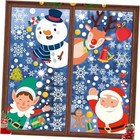 419PCS Christmas Window Stickers,Double Sided Snowflake Cling, Colorful