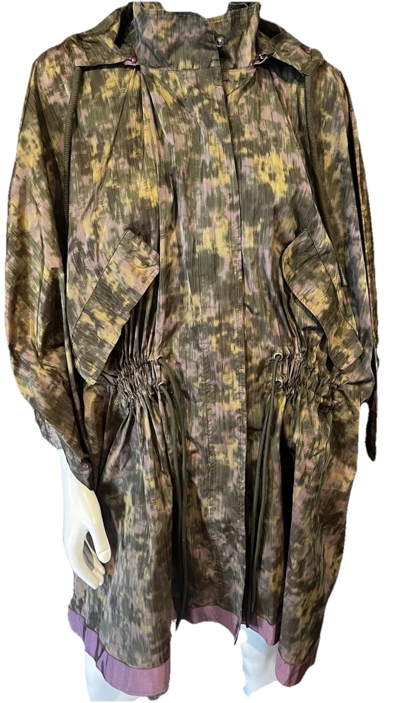 Oofwear Watercolor Print Windbreaker Cape Poncho Coat Oversized Size 42 OSFM