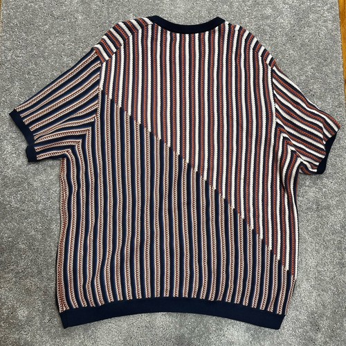 Perry Ellis Men’s Sweater Tee Diagonal Stretch 2XL Geometric Preppy Colorblock - Picture 9 of 9