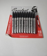 10 piece Black permanent marker fine point