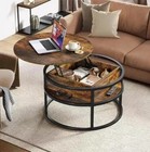 Rustic Wooden Coffee Table with Storage Lift Up Top Coffee Table for Living Roo