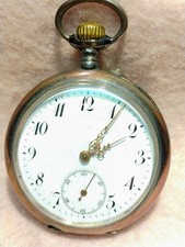 SWISS  .800 SILVER  PERFECT DIAL  POCKET WATCH  RUNS