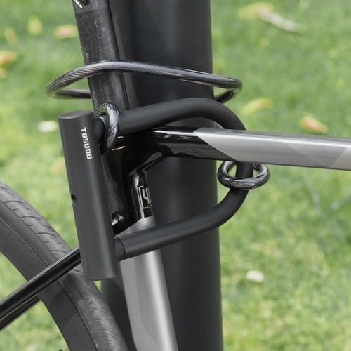 Oversized Bike U Lock Set Heavy Duty Anti Theft Bike Locks with 4FT Steel Cab... - Bild 6 von 7