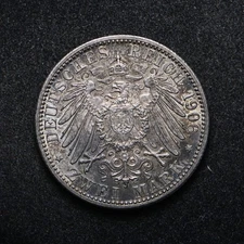 1906 Germany Baden Zwei Mark Wedding Coin AU++ (cn15991)
