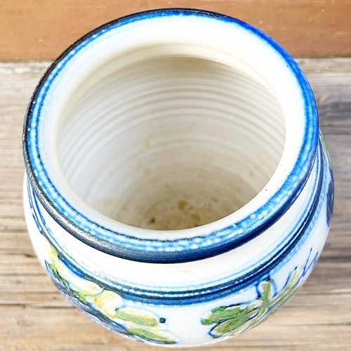 Cache Pot Grape Design Hand Thrown Pottery 5" H - Picture 2 of 7