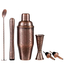 3D Etching Cocktail Shaker Set Bartender Kit with Cocktail Shaker,Jigger, Mud...