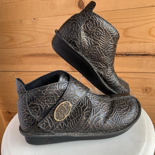 Alegria Women’s 39 Ankle Boots PG Lite Cat-577 Leather Brown Floral Botanical - Picture 2 of 7