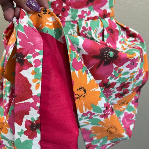 Vestido Corto Zara TRF Floral Rosa Y Naranja Línea A Con Bolsillos Talla S Pin-up Boho - Imagen 8 de 13