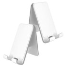 2 Pcs Plastic Practical Phone Stands Adjustable Telephone Holders (White)