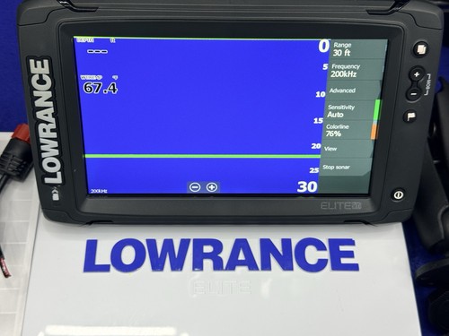 Lowrance Elite-9 Ti GPS Chartplotter Sonar Fish Finder Display W/ Cover & Mount - Picture 3 of 19