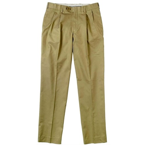 Bills Khakis Travel Twill Pant Standard Fit Reverse Pleat in Dark Khaki- Size 34