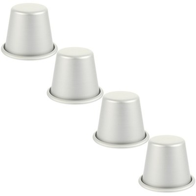 4pcs Pudding Reusable Aluminum Cake Moulds Chocolate Molds Round Baking Moulds