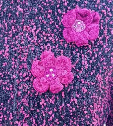 Chaqueta para mujer Doncaster cárdigan M suéter tejido rosa negro hebilla cuello embudo 8 - Imagen 5 de 5