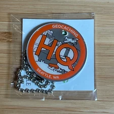 Geocaching HQ Travel Bug Trackable Tag Orange 2018 Unactivated
