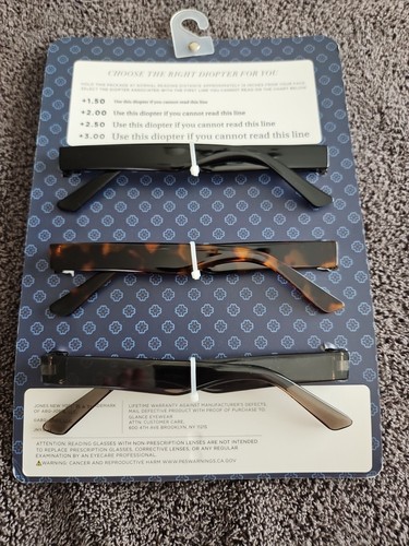 JONES NEW YORK DESIGNER 3 Pair +3.000 Reading Glasses - Picture 2 of 8