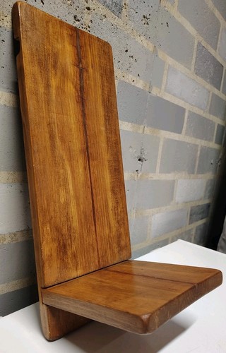 VTG Wood L Shaped Wall Shelf Sconce Ledge Lamp Candle Holder Hanging Decor 18" - Picture 17 of 18