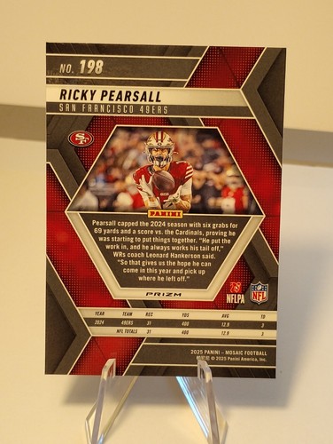 2025 Mosaic Ricky Pearsall Red Camo Prizm #198 Niners  - Picture 4 of 4