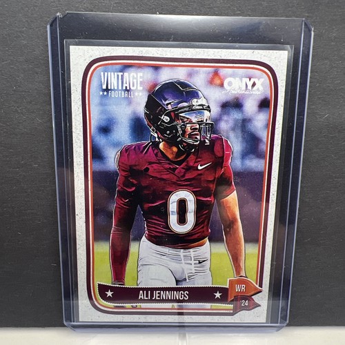 2024 ONYX Vintage Football Ali Jenningsn #OVALJE Virginia Tech WR - Picture 11 of 11