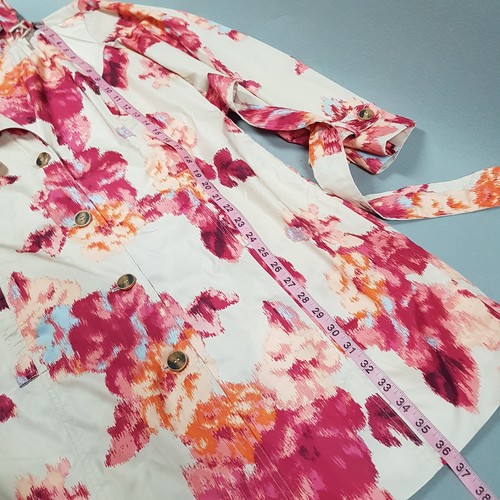 Chicos Trenchcoat Damen 0 (4/6) Blumen Taschen abnehmbarer Hoodie Knopfleiste - Bild 5 von 14