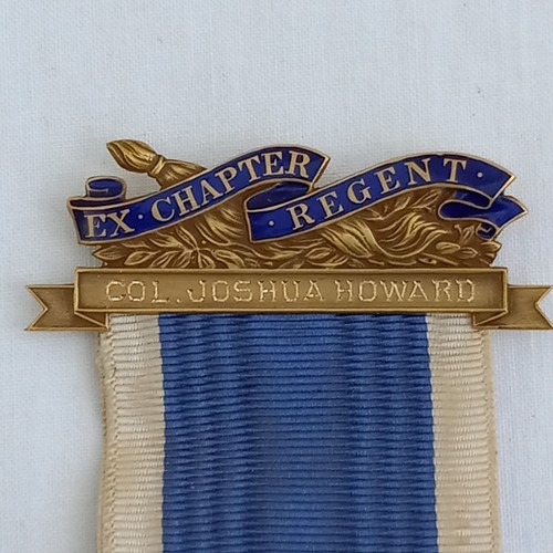 14k Gold DAR Ex Regent Col Joshua Howard Chapter Vintage Pin Ribbon Medal - Picture 3 of 12