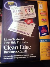 Avery 8873 Ink Jet 10x10 Sheets , Clean Edge Business, Linen Textured, New