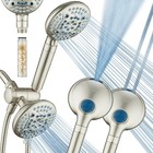 AquaCare High Pressure 6-way Dual Shower Head Combo with Built-in Filter & Po...