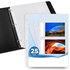 5x7 Binder Sleeves, 25 Sheets, Postcard Or Picture Holder