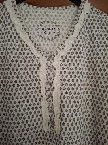 Ringella Damen Nachthemd Langarm mit Spitze Baumwolle Gr. 44 / L - NEU - Bild 3 von 6