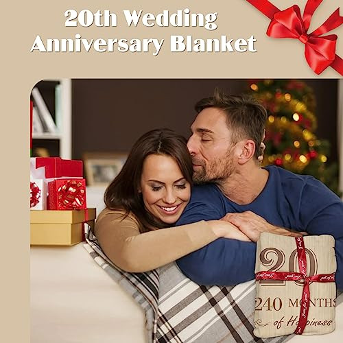 Wedding Anniversary Blanket Couples Present,20th Anniversary Present Blanket - Picture 4 of 7