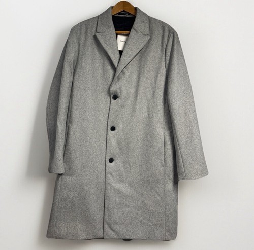 Theory Light Gray Modus Melton Wool Cashmere Blend Coat men’s Size XXL $945 - Picture 1 of 11