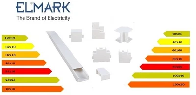 ELMARK CANALINA 25X16 2 METRI CON COPERCHIO PVC BIANCO COMPLETA DI ACCESSORI ANCHE A...