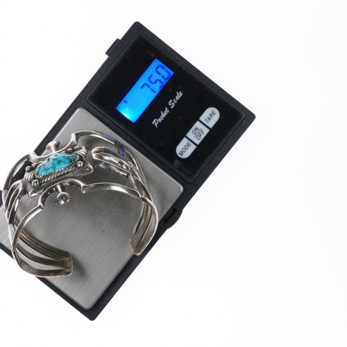 7.25" Vintage Wilson Begay silver and turquoise cuff bracelet - 第 9/9 張圖片