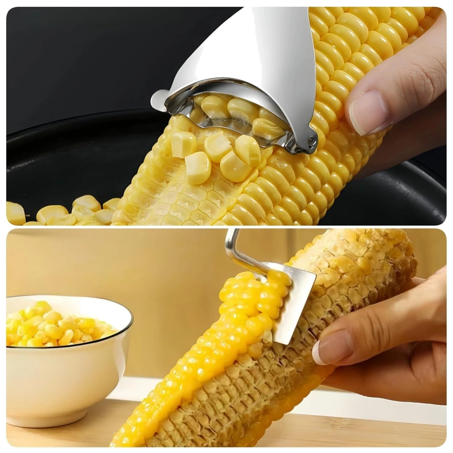 Corn Peeler, Stripper & Holder Set