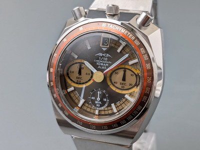 レア　SEIKO ALBA AKA V657-6060 SEIKO ALBA AKA Bullhead V657-6060 Brown Dial Chronograph