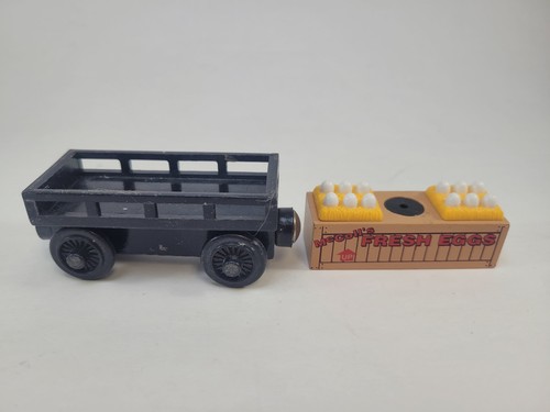 Thomas & Friends Train Tank Engine Wooden Railway Wood Black Orange EGG CAR - Picture 7 of 8