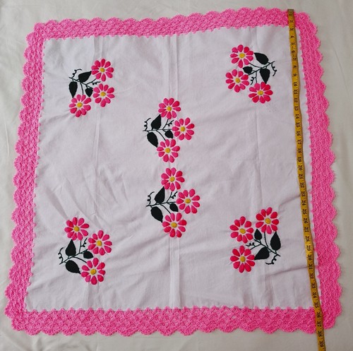 Mexikanische handgewebte weiße Serviette für Tortillas Blumen ~ Neu - Bild 4 von 6